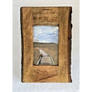 Design Guild 5 x 7 Wood Photo Frame 2-Side Live Edge Portrait Lodge Cabin Rustic